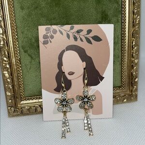 ‼️LAST PAIR‼️ Rhinestone Flower Tassel Earrings